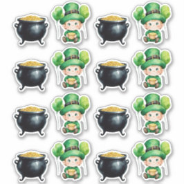 Hoja de pegatinas del Día de San Patricio