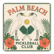 Hoja de pegatinas del Vintage Palm Beach Picklebal