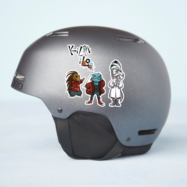 Hoja de pegatinas KiLA iLO Main Three + Logo (Lado del casco)