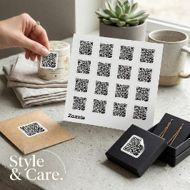 Hoja de pegatinas redondas clásicas con código QR