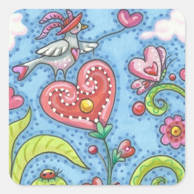 Hoja de PEGATINAS WHIMSICAL DE VALENTINE GARDEN (Anverso)