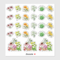 Hoja de plantilla de Pegatinas con forma de hierba