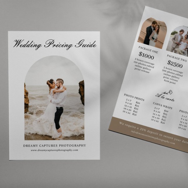 Hoja de Precios de Sesión de Fotografía de Boda Ar (Subido por el creador)