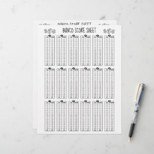 Hoja de puntuación de Bunco - Puntuación de tabla