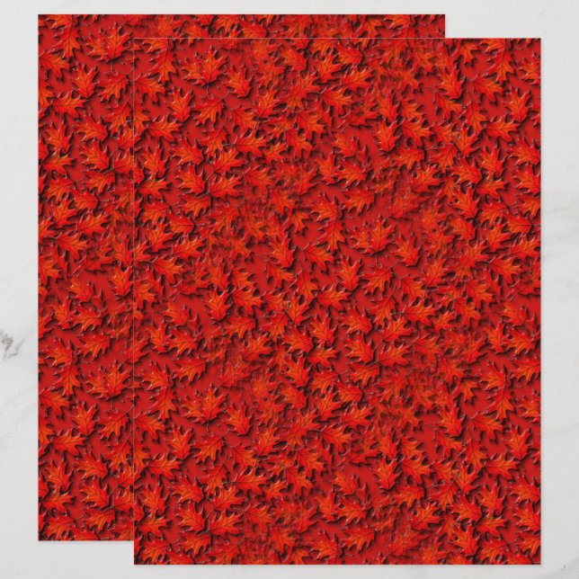 Hoja de roble Naturaleza Patrón de arte (Anverso / Reverso)