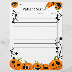 Hoja de Rótulo de citas para pacientes de Hallowee