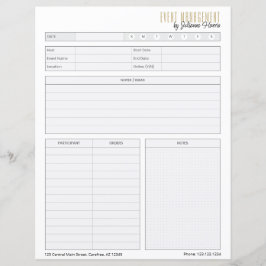 Hoja de trabajo de planificación de eventos de mar