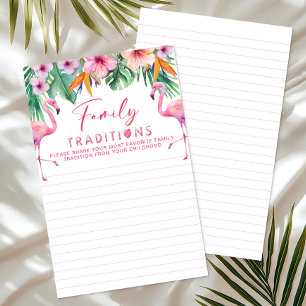 Hoja de tradiciones familiares de Flamingo Baby Sh