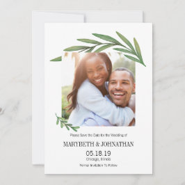 Hoja de Verdor de Acuarela Guardar La Tarjeta Foto