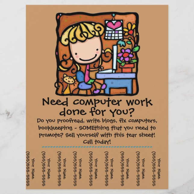 Hoja desgarradora del negocio de la computadora Li (Frente)