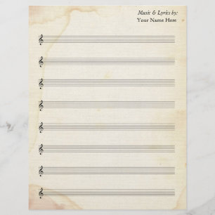 Hoja en blanco Música 8 grapas Papel manchado anti