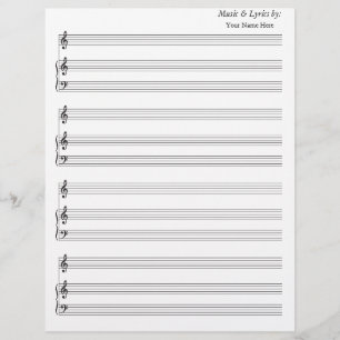Hoja en blanco Música en blanco Piano Treble Clef