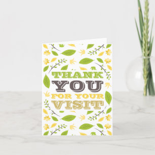 Hoja Floral, tarjeta de agradecimiento al cliente