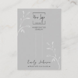 Hoja gris social QR Jewelley Clip Tarjeta de visua