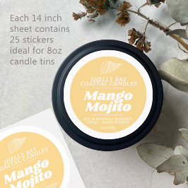 Hoja mínima de etiqueta amarilla de mango de vela