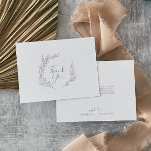 Hoja mínima   Duste Púrpura Tarjeta de agradecimie