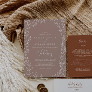 Hoja mínima   Invitación a la boda neutral