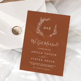 Hoja mínima | Invitación Terracotta Elopement