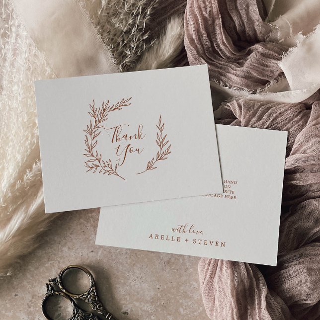 Hoja mínima | Tarjeta de agradecimiento de Boho Cr (Subido por el creador)