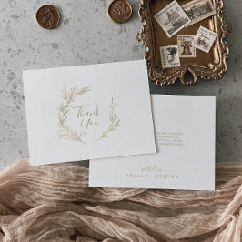 Hoja mínima| Tarjeta de agradecimiento de oro