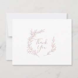 Hoja mínima | Tarjeta de agradecimiento rosa de Ru