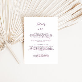 Hoja mínima | Tarjeta De Alojamiento Para Detalles