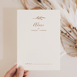 Hoja mínima | Tarjeta de asesoramiento del Boda Bo<br><div class="desc">Esta tarjeta de consejo mínima para bodas de la crema de boho es perfecta para un boda boho y puede utilizarse para cualquier evento. El diseño presenta una sencilla silueta de hojas de verdor en un naranja quemado en tierra sobre un fondo crema de estilo bohemio minimalista del desierto. Estas...</div>