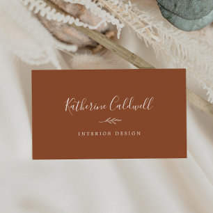 Hoja mínima   Tarjeta de visita de Terracotta