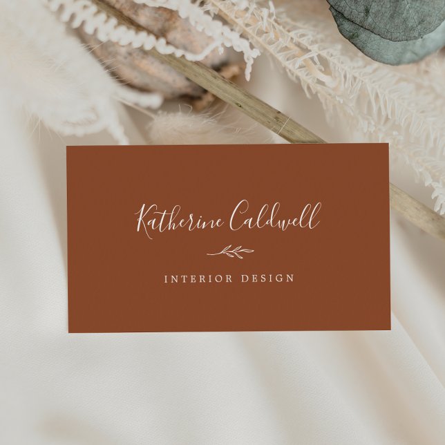 Hoja mínima | Tarjeta de visita de Terracotta (Subido por el creador)