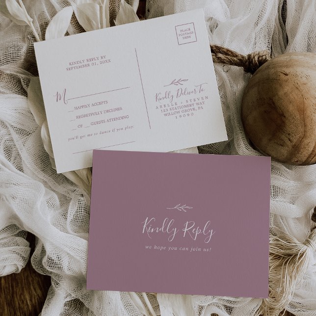 Hoja mínima | Tarjeta postal RSVP de solicitud de  (Subido por el creador)