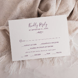 Hoja mínima | Tarjeta RSVP para elección de menú d