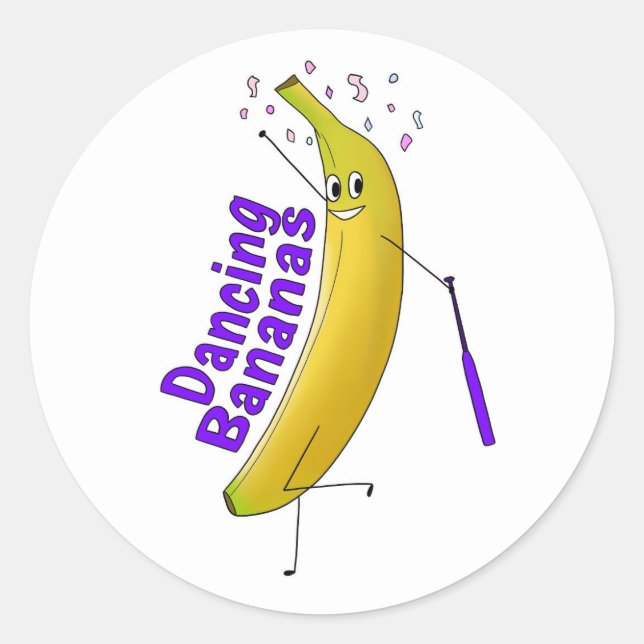 Hoja pegatina - Bananas bailarinas (Anverso)