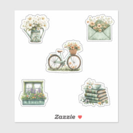 Hoja Pegatina de las flores de primavera