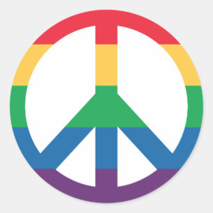 Hoja Pegatina de signo de paz del orgullo arcoiris