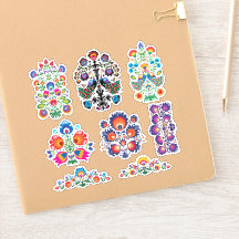 Hoja pegatina folclórica