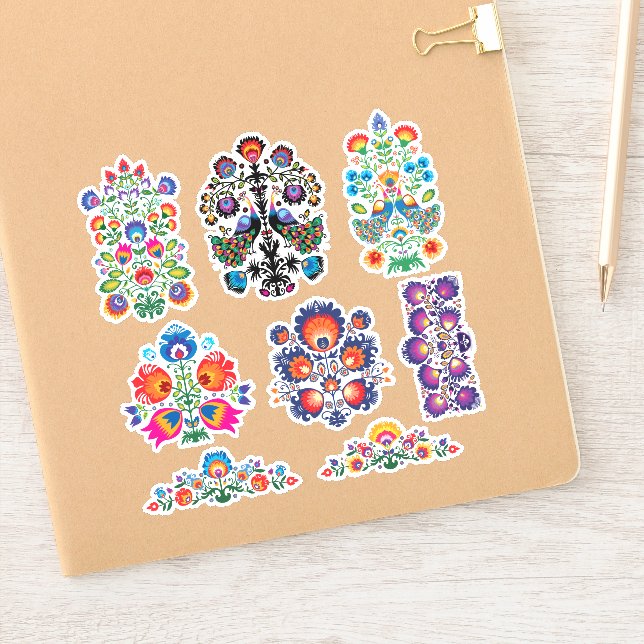 Hoja pegatina folclórica (Cuaderno)