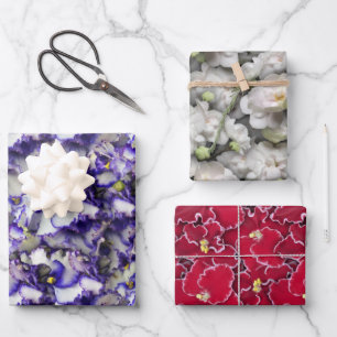 Hoja plana de envolver violeta africana de 3 hojas