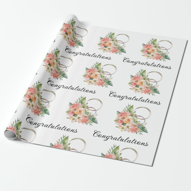 Hoja plana de envolvimiento de papel de boda de 3 (Desenrollado)