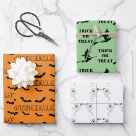 Hoja plana de envolvimiento de papel de Halloween 