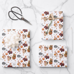 Hoja plana de envolvimiento de papel de Halloween