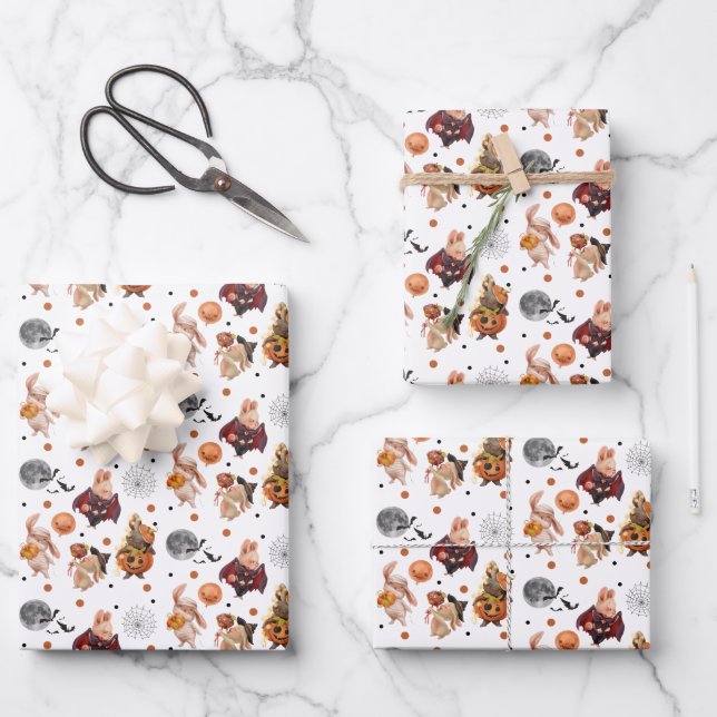 Hoja plana de envolvimiento de papel de Halloween  (Anverso)