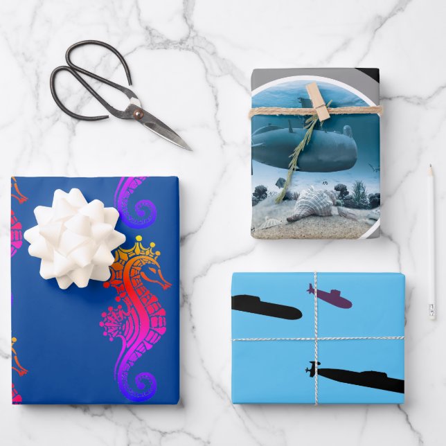 Hoja plana de envolvimiento de papel submarino de  (Anverso)