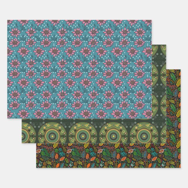 Hoja plana de envolvimiento de puntos aborígenes d (Set)