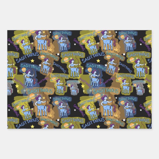 Hoja plana de envolvimiento Sagittarius de 3 hojas (Anverso)