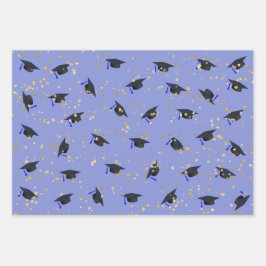 Hoja plana de graduación de lavanda púrpura de 3