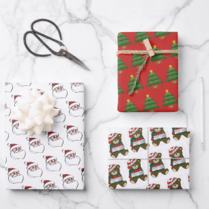 Hoja plana de papel de envolver a Navidades divers