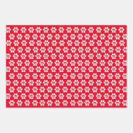 Hoja plana de papel de envolver de perro de papel 