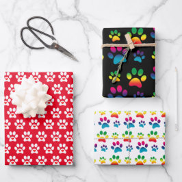 Hoja plana de papel de envolver de perro de papel 