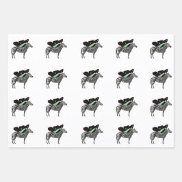 Hoja plana de papel de envolvimiento de cebra alad