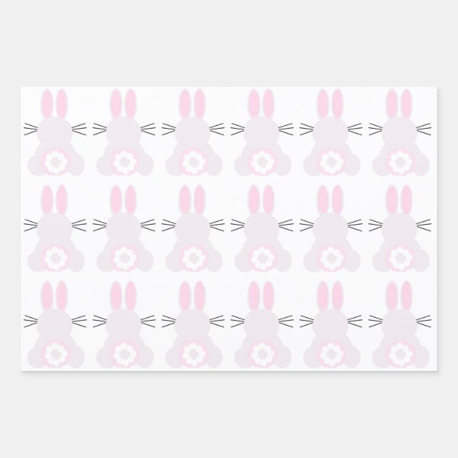 Hoja plana de papel de envolvimiento de conejo de  (Anverso)